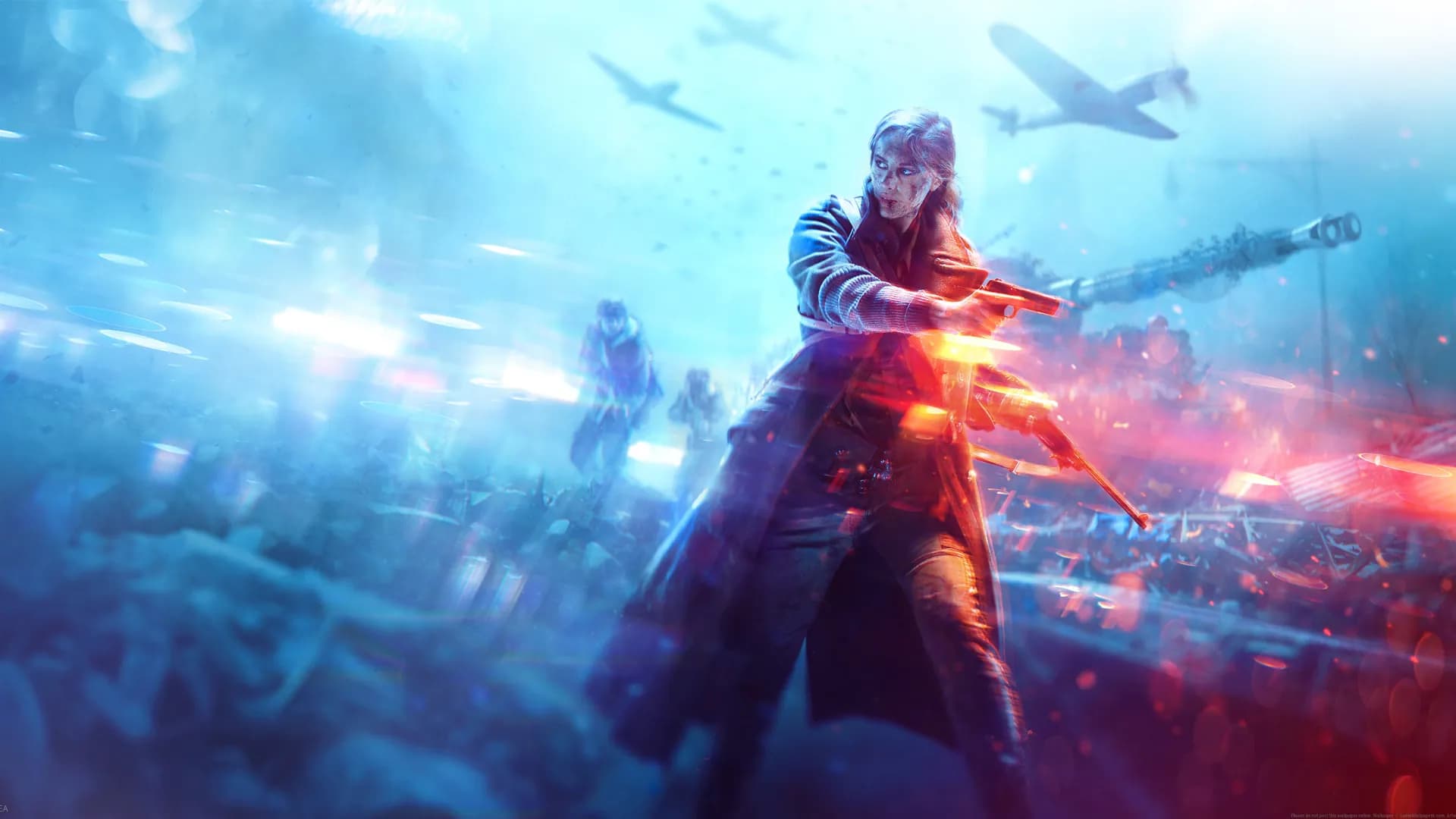 Hero background with action gaming scene