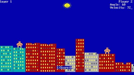 Qbasic Gorillas screenshot 2