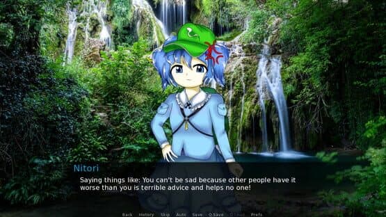 Sakuya Izayoi Gives You Advice and Dabs: Nitori Kawashiro Offers You Advice in Exchange for Cucumbers and Eats the Cucumbers screenshot 3