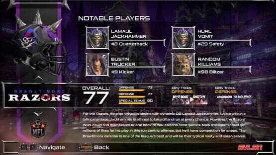 Mutant Football League: Brawltimore Razors screenshot 1