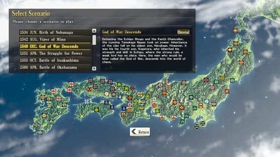 Nobunaga's Ambition: Sphere of Influence - Scenario 2: God of War Descends screenshot 5