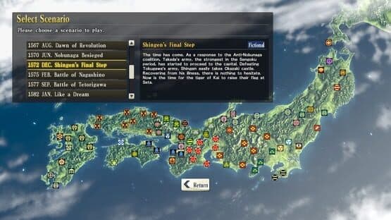 Nobunaga's Ambition: Sphere of Influence - Scenario 9: Shingen's Final Step screenshot 4