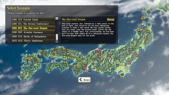 Nobunaga's Ambition: Sphere of Influence - Scenario 8: The One-eyed Dragon screenshot 4