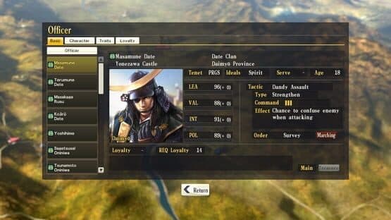Nobunaga's Ambition: Sphere of Influence - Scenario 8: The One-eyed Dragon screenshot 1
