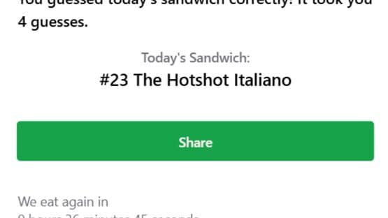 Subway Sandwichdle screenshot 5