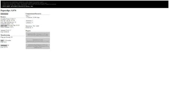 Universal Paperclips screenshot 1