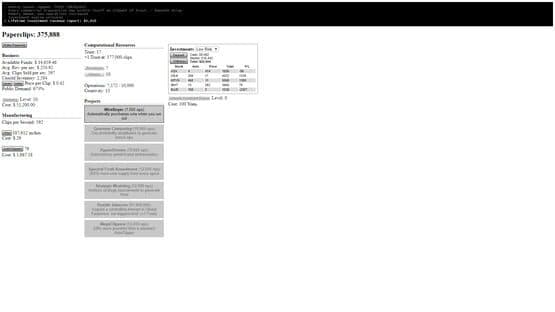 Universal Paperclips screenshot 2