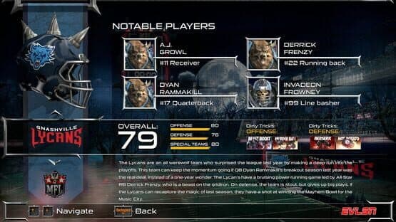 Mutant Football League: Gnashville Lycans screenshot 2